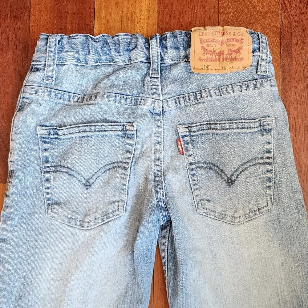 Levi's 514 Kids Light Wash Straight Jeans Size 8